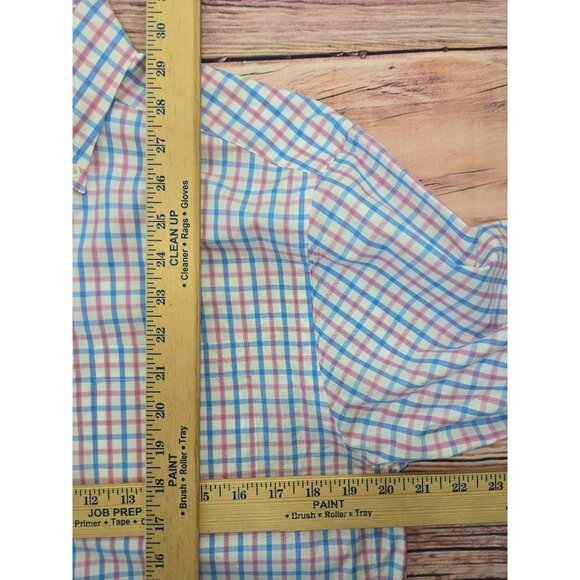 Vineyard Vines Mens Small Classic Fit Murray Shirt Blue/Pink Check Button-Down - Picture 7 of 7